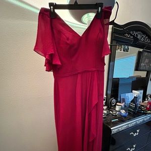 Maroon bridesmaids dress